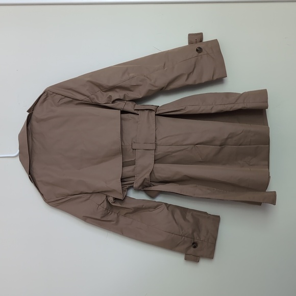 ZARA WOMEN BELTED SHORT TRENCH COAT ZW COLLECTION XS S M L taupe brown NWT - Picture 11 of 12